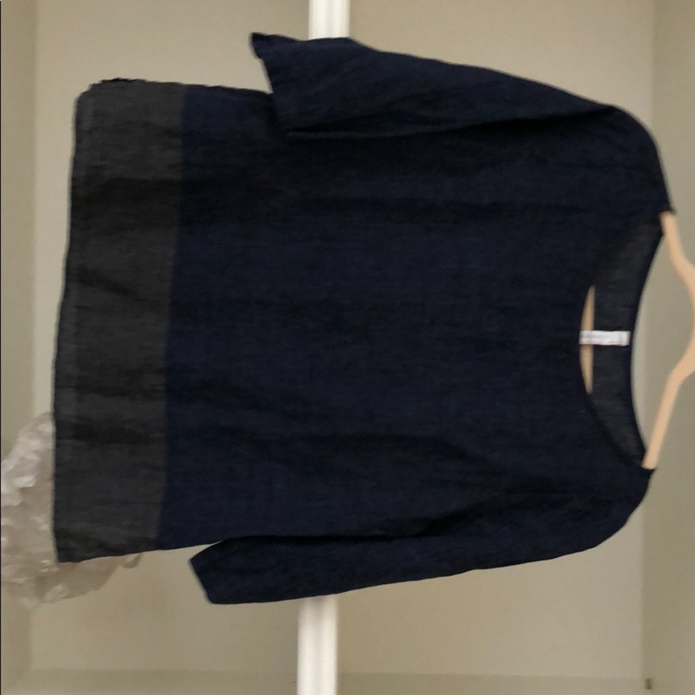 Nuthatch denim linen easy top hits mid hip